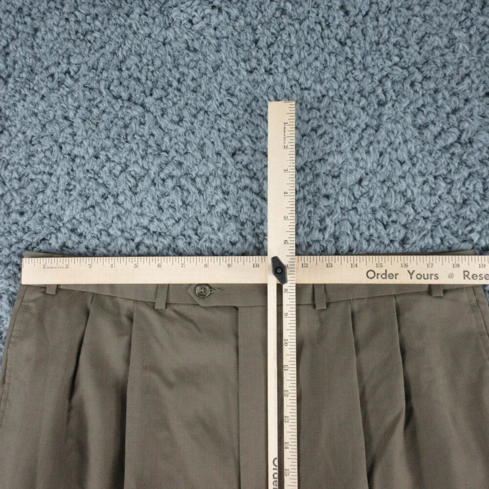 Lauren Ralph Lauren Pants Mens 38x32 Brown Green Blend Wool Dress Pant 36x28.5